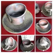 Echizen Ware Coffee Cup Saucer 3-Piece Set