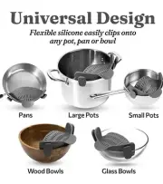 Past Strainer Silicone Adjustable Clip On Grade Resistant Pot Drain Pan Colander
