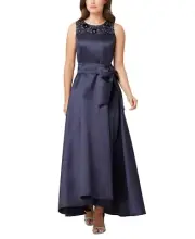 Tahari Asl Mikado Gown Navy 4 $248