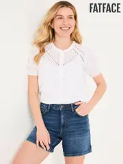 FatFace Bonnie White Broderie Blouse (AK9341) | $127