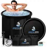 ARCTIC FOX Freestanding Ice Bath Tub for Athletes: 99 Gallons, Inflatable Cold Plunge Tub with Thermal Safety Cover: Air Pump, Travel Bag & Waterproof Timer: Easy to use and Durable