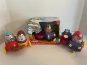 Weebles Wobble NEW WEEBLES WOBBLIN Go-Cart And 2 Preowned Go Carts With Figures