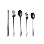 1Set Titanium Blue Cutlery Set 304 Stainless Steel Dinnerware Black Flatware Set Dinner Knife Fork Spoon