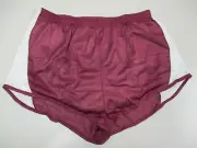 Bill Rodgers Mens Maroon/White Running Shorts Built-in Briefs Large no logo