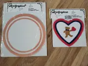 2 Vintage Doll House MiniGraphic Wallpaper Matching Fabric 8" & Bear Area Rugs