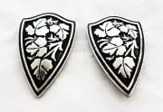 Pair Jeremiah Watt Bronze Elko Shield Conchos 2" Bridle Screw Back Horse Tack