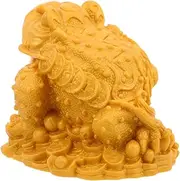 Chinese Tea Pet Frog Ornament Miniature Water Feature Frog Pond Decor for Living Room Study Orange