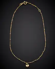 14K Italian Gold Bead Station Anklet