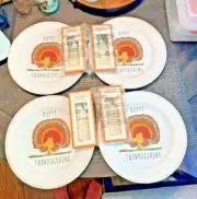 Pottery Barn holiday Snoopy Peanuts PLATE + UTENSIL Thanksgiving party kid SET 8