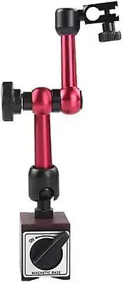 Red Magnetic Base Holder for Digital Dial Indicator - Adjustable Design