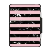 iPad Air (4th/5th gen) Impact Folio Case Blush Pink Black Marble Stripes