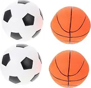 4 Pack PVC Balls Bouncy Soft Play Balls Mini Basketball Football Toys for Children 12cm Fun Plaything