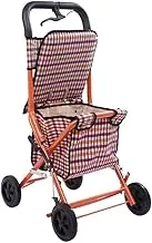 Practical Shopping Trolleys, Convenient Folding Trolley - Four-Wheeled Shopping Trolley for The Elderly - A Walker with Wheeled Seats