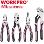 WORKPRO 4PC Plier Sets Long Nose Diagonal Cutting Groove Joint Slip Joint Pliers