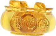 Cabilock Small Size Crystal Cornucopia Ingot Bowl Fine Workmanship Table Centerpiece Decor