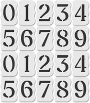 Curb Stencil Kit for Address Painting, All Numbers - 14 Mil Mylar Plastic [4" Ta