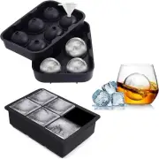 Silicone Ice Cube Trays (Set of 2) with Lid & Large Square Molds Reusable