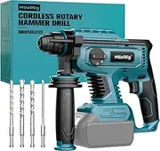 7/8" SDS-Plus Rotary Hammer Drill for Makita 18V Battery, Brushless Cordless with Safety Clutch for Concrete/Masonry, 2.5 Joules, 4 Application Modes with 360°Auxiliary Handle, Including 4 Drill Bits.
