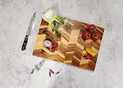 GABEL & TELLER Rectangle Acacia Herringbone Cutting Board, 50 x 35 x 4 cm