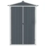 Garden Shed Galvanised Steel Tool Storage House Outdoor 107.5x46x183 cm Grey