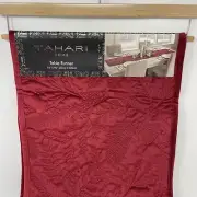 Tahari Home Christmas Holiday Table Runner Quilted 14X90 Red, Holly, Birds