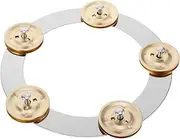 FUTUREORYY Stainless Steel Mountable Tambourine Hihat Cymbal Ching Ring Drum Accessory for Percussion Instrument
