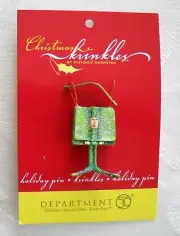 Dept 56 Christmas Krinkles Patience Brewster Green Handbag Holiday Pin