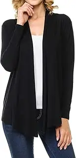 [MINEFREE] Women's Long Sleeve Open Front Drape Lightweight Knit Cardigan (S-3XL)