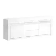 Artiss TV Cabinet Entertainment Unit Stand RGB LED Gloss Drawers 160cm White