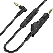 Replacement Audio Extension Cable, Cord Wire only for Bose QuietComfort QC15 Headphones with in line Mic (Black)