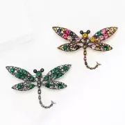 Stylish Dragonflies Brooch for Women Rhinestones Inlayed Lapel Pin Jewelry