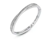 Double row of cross zircon Bracelets - White