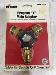Mr. Heater F271715 Solid Brass Propane Y Male Adapter with Handwheel