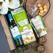 Gourmet Treats Gift Hamper - Gifting Ideas for Aussie for Birthday, Mothers Day , Chirstmas , Anniversaries, and Corporate Gifts | Includes Jacob's Creek Classic Sauvignon Blanc White Wine, Biscuits, Oilves & Wasabi