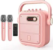 JYX Karaoke Machine with 2 Wireless Microphones, Portable Karaoke Speaker with Treble/Bass Adjustment,B PA System with Vocal Cut,8 Sound Effects,Support TWS/REC/BT/USB/SD/AUX/Livestream