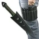 Throwing Knife set of 6 Black /w Sheath F00WA
