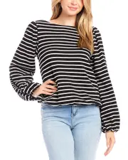 Karen Kane Stripe Boat Neck Top