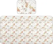 Cartoon Cute White Unicorns Cooling Baby Mattress pad Protector 28" x 52" Breathable Pads for Bed Washable for Baby&Toddler