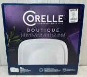 Corelle Boutique Extra Strength Glass 8 Piece Dinnerware Set White - NEW