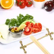 2 Pcs Chopsticks Rest Stainless Steel Restaurant Holder Tableware Stand Spoon