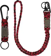 COMNICO 2Pcs Keychain Lanyard, Paracord Lanyard Necklace Heavy Duty Paracord Keychain Braided Parachute Rope Necklace Keychains with USA Flag for Outdoor Activities Camera Keys Whistle Traveling,