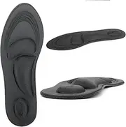 Runee Memory Foam Comfort Insole - Help Against Plantar Fasciitis and Foot Pain. Cushioning Metatarsal, Arch Support and Heel Support (Black, Large)