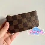 LV DAMIER 咖啡 棋盤 格紋 拉鍊 卡片 零錢 鑰匙包 N62658 免運