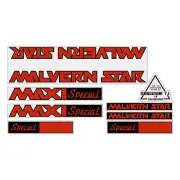 Malvern Star - Maxi SPECIAL red decal set - old school bmx