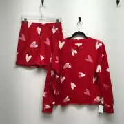 Grayson Threads Womens Red 2 Pc Set Valentines Day Pull On Pajama Sleepwear M