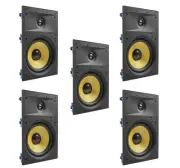 5 Pack - TDX 8" 2-Way In Wall Home Theater Surround Sound Speaker Flush White
