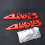 Red Matte 4WD FULL TIME Metal Grille Emblem + Badge Decal Sticker Engine 3D Auto (for: MG)