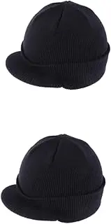[OATIPHO] Knitted Caps Knitted Hat Beanie Hat Peaked Cap Unisex Warm Hat Black