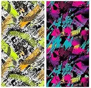[2PCE] Summer Splash Vivid Beach Towels, Fashionable and Functional Wrap for The Beach, Ideal for Pool & Water Activities - (Red & Yellow)