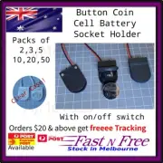 CR2032 Button Coin Cell Battery Socket Holder Case Cover With ON/OFF Switch